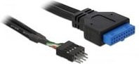Delock USB 2.0 Adapterkabel von 8 Pin Header Stecker auf USB 3.2 Pin Header Buchse in Schwarz - Bild 1