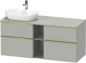Duravit Waschtischunterschrank D-Neo in Grau matt mit 2 Schubladen, B/T/H: 140 x 55 x 66,4 cm - Bild 1
