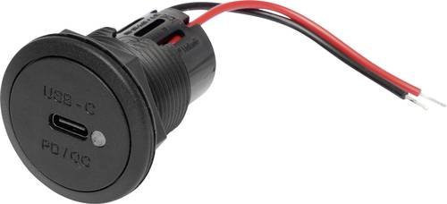 ProCar USB-C Einbausteckdose mit PD/QC und LED in Schwarz, max. 30 Watt, 12/24 V DC - Bild 1