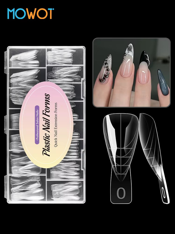 MOWOT Stiletto-Nagel-Dualformen, 150 Stück, transparent, wiederverwendbar - Bild 4