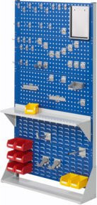 Kappes Stellwand RasterPlan Gr. 5 einseitig in RAL 7035 Grau und RAL 5010 Blau mit Ausstattung 1 - Bild 1