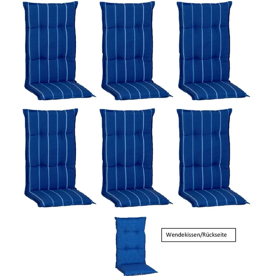 Beo Sitzauflage Tovarnik Niedriglehner 2er-Set Blau-Weiß gestreift - Bild 2