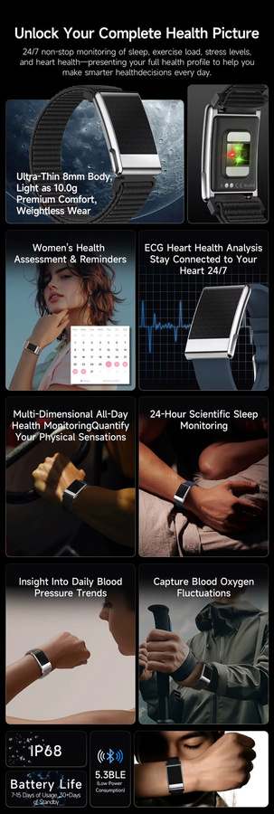 ChiBear Smartwatch, Schwarz, Damen, Bluetooth, Rechteckig - Bild 2