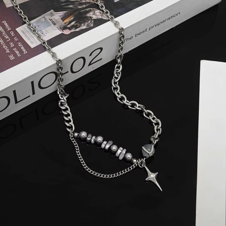 Anhänger Stern Kreuz, Titan, Silber, Zirkonia, Unisex - Bild 5
