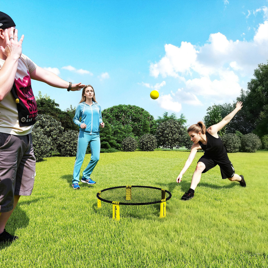 SPORTNOW Roundnet Set Spieleset mit Spielnetz und 3 Bällen - Bild 2