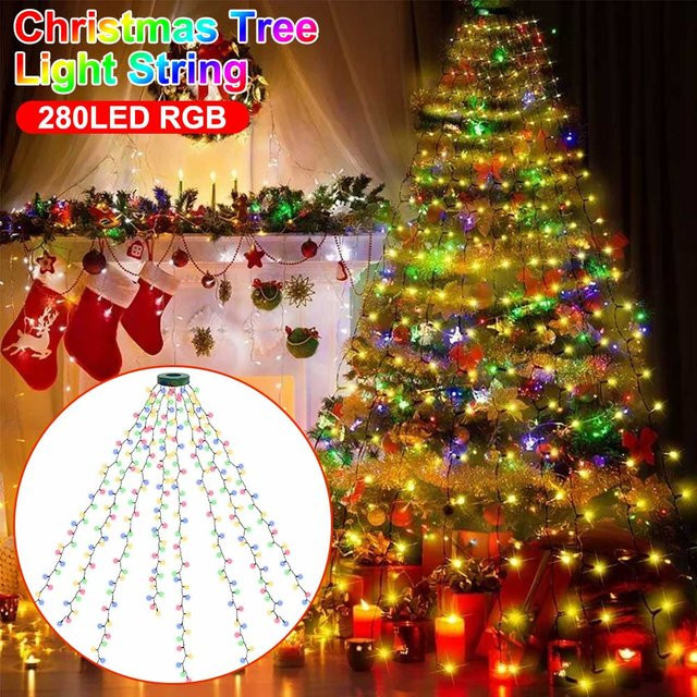 VASTFIRE LED Weihnachtsbaum Dekoration Outdoor Lichterkette mit 280 LEDs in RGB Multicolour - Bild 1