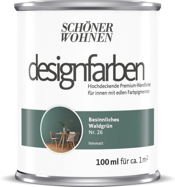 Schöner Wohnen Designfarbe Besinnliches Waldgrün, wasserbasiert, 100 ml - Bild 1