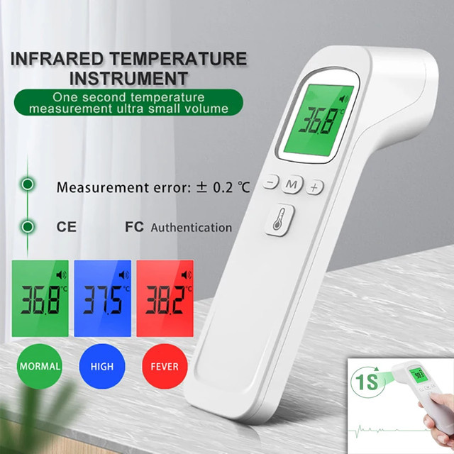Berührungsloses Infrarot-Digitalthermometer für Körpertemperatur und Fiebermessung bei Kindern und Erwachsenen in Weiß - Bild 1