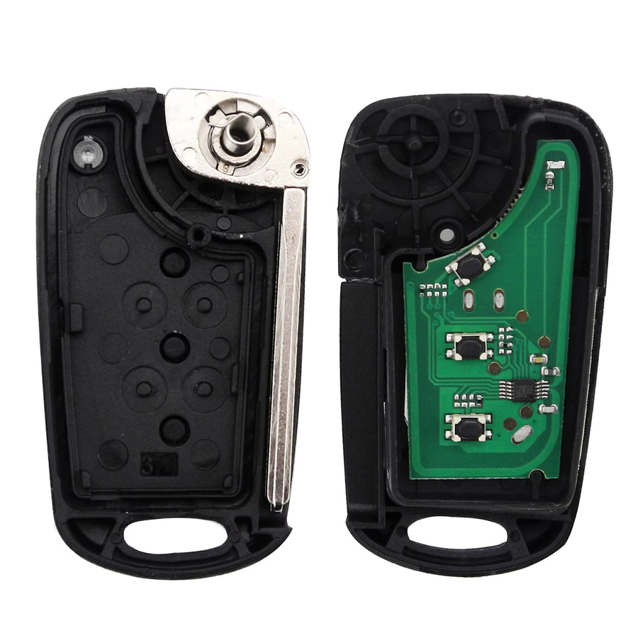 Jingyuqin Fob Control Auto Fernbedienung Schlüssel für Hyundai ix20 (2010-2015), 3 Tasten, 433 MHz, FRAGEN ID46/60 Chip, Farbe: Schwarz - Bild 4