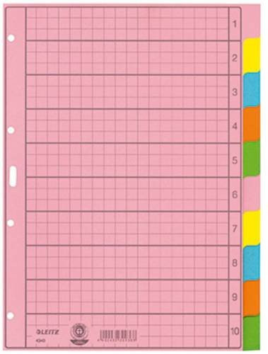 Leitz Register DIN A4 Blanko aus Tauenpapier, 10 farbsortierte Registerblätter - Bild 1