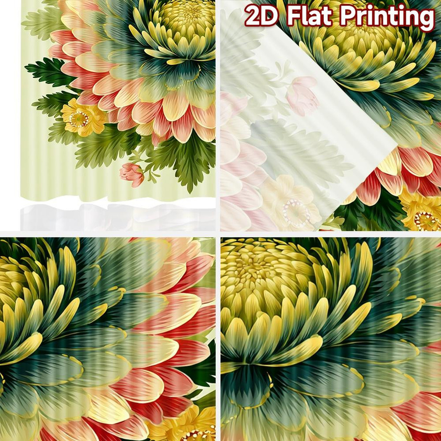 Tonnika Chen Set aus 2 flachen Druckvorhängen mit Blumenmotiv aus Polyester, B: 100 cm, H: 70 cm - Bild 4