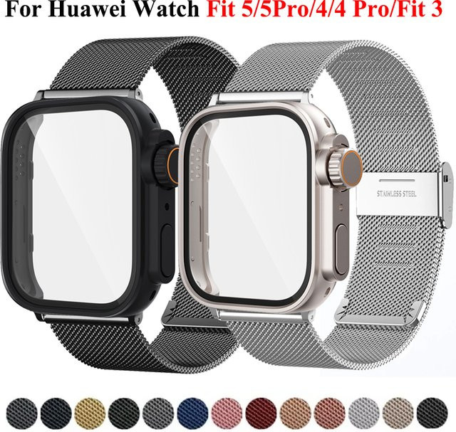 Uhrenarmband Edelstahl, Milanaise, Silber, Huawei Watch Fit 3/4/4Pro/5/5Pro - Bild 1