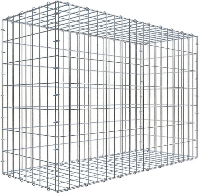 Gabiona C-Ring Gabion aus Stahl in Silbergrau, Maschenweite 5 x 10 cm, B/T/H: 70 x 100 x 40 cm - Bild 1
