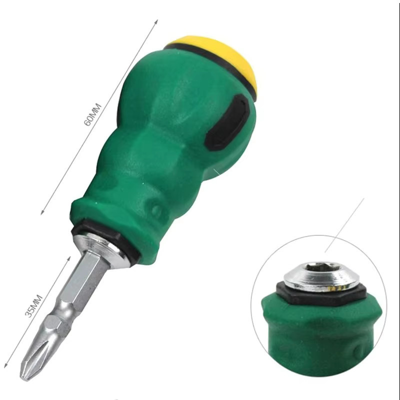 LAOA Mini-Schraubendreher aus S2-Stahl in Grün, Dual-Purpose Kreuzschlitz- und Schlitzschraubendreher für schmale Räume, PH2 - Bild 2