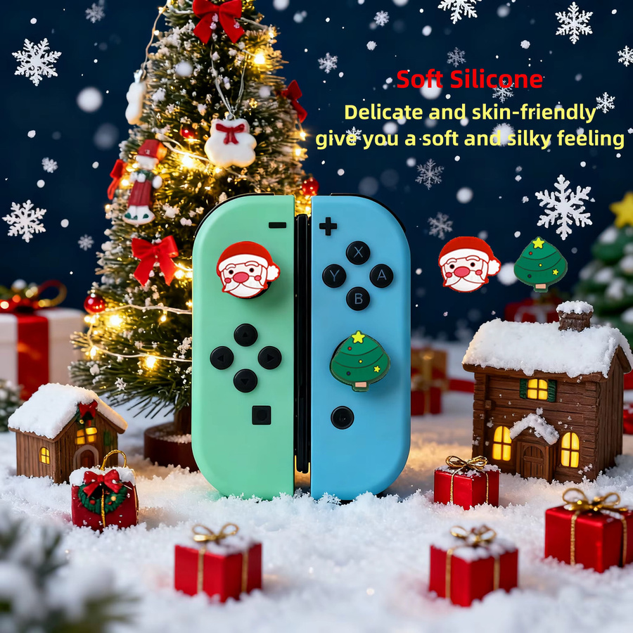 4 Stück Silikon Daumengriffkappen für Nintendo Switch und OLED Switch Lite in Multicolour - Bild 3