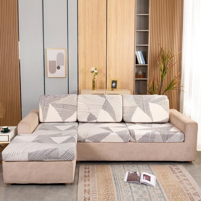 Housmife Elastischer Sofa-Sitzkissenbezug mit Blumenmuster, Multicolor, Waschbarer Spandex-Schonbezug für 1-4 Sitze, Breite: 50-65 cm - Bild 1
