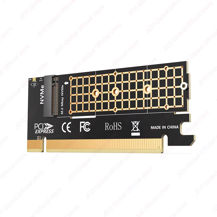 JEYI M.2 NVMe zu PCIe 4.0 X16 Adapterkarte in Schwarz, unterstützt bis zu 64Gbps und kompatibel mit NVMe SSDs der Formate 2280, 2260, 2242, 2230 bis 4TB - Bild 5
