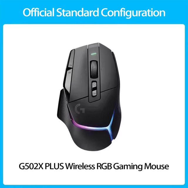 Logitech G502 X PLUS Lightspeed Gaming-Maus mit RGB-Lichteffekt und Hero 25K Sensor in Schwarz - Bild 1