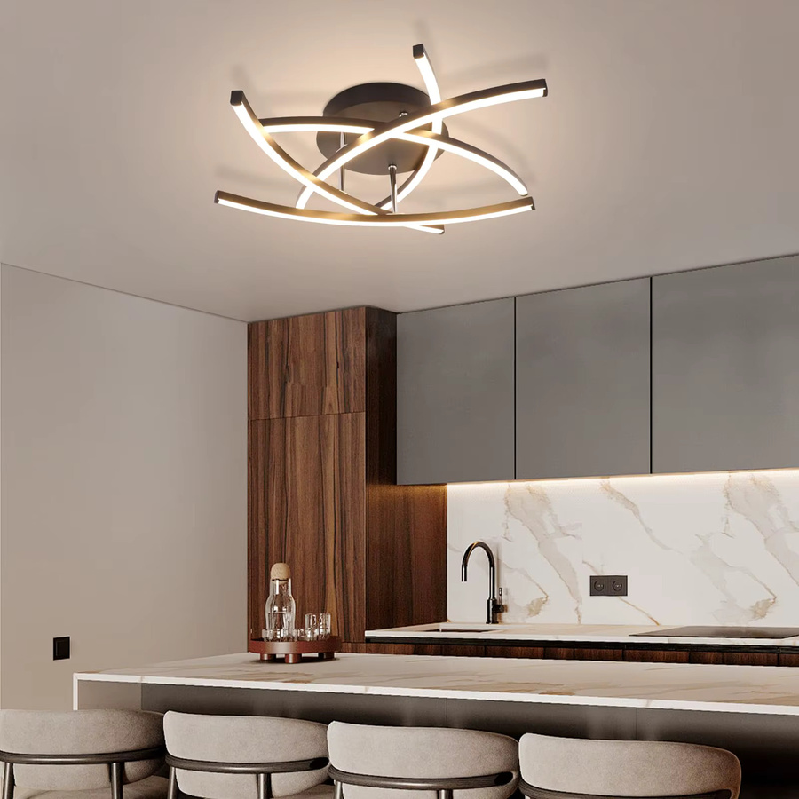 Moderne LED Deckenleuchte von Nettlife in Schwarz mit 32W, dimmbar und mit integrierter LED für Wohnzimmer und Küche - Bild 8