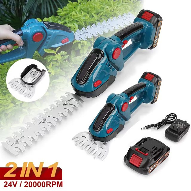 2-in-1 Elektrische Heckenschere und Gartenschere als kabelloser Trimmer für Makita 18V Akku, Blau - Bild 1