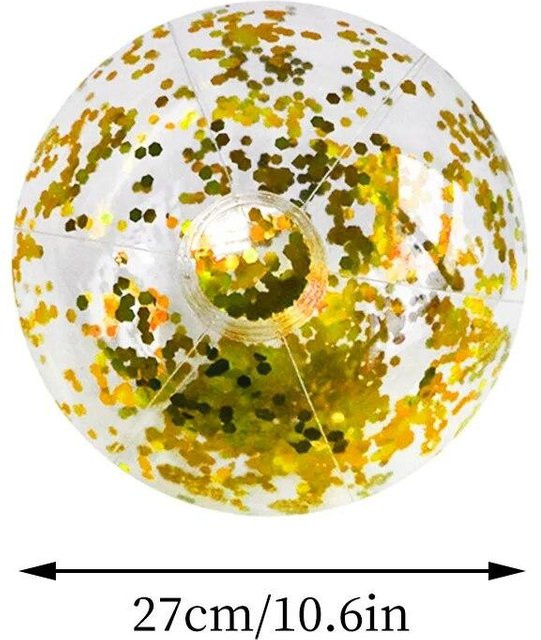 Kidsly Pailletten Strandball, 16 Zoll, aufblasbar, klarer Strandball, ab 14 Jahren - Bild 1
