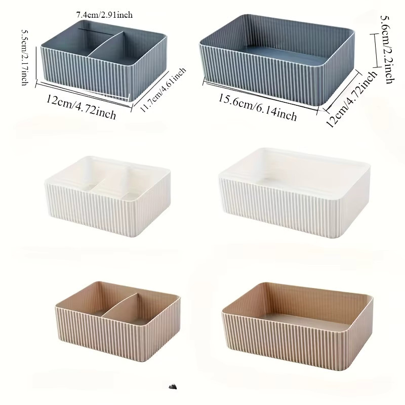 Organizer Box aus Kunststoff für Home Office und Badezimmer in Weiß, B/T/H: 15,6 x 5,6 x 5,6 cm - Bild 3