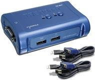 Trendnet TK-232DV KVM-Switch für Tastatur, Video und Maus mit USB-A und 3,5 mm Klinkenanschluss in Blau - Bild 1