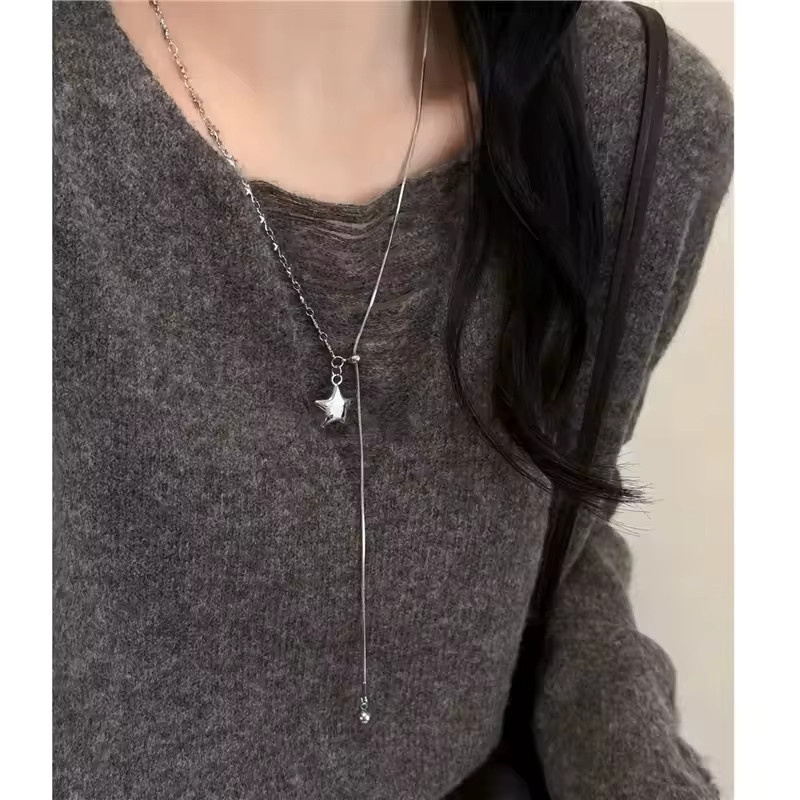 imixlot Halskette mit Stern Anhänger, Silber, Unisex - Bild 4