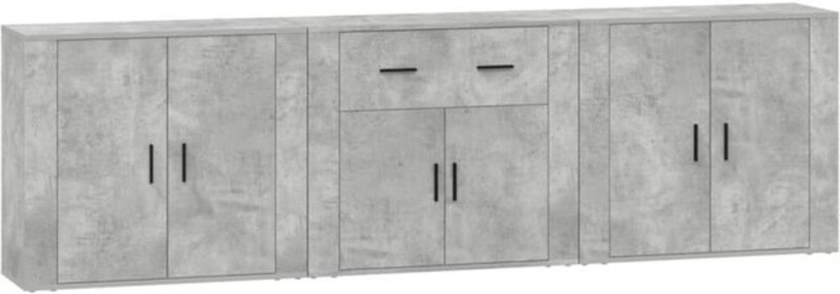 3er-Set Sideboards Vidaxl aus Holzwerkstoff in Betongrau im Industrial-Design - Bild 1