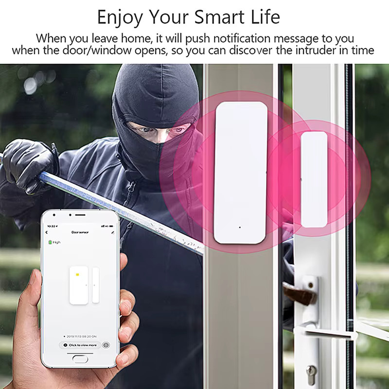 Tuya Zigbee 3.0 Tür-Fenster-Sensor in Weiß mit Smart Life App-Fernsteuerung für Alexa, Yandex, Zigbee2Mqtt und ZHA - Bild 3