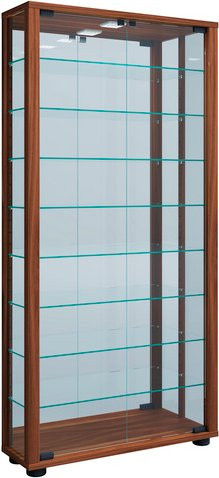 VCM Vitrosa Maxi Hängevitrine mit Spiegel und ESG-Sicherheitsglas in Braun, B: 59 cm, H: 114,8 cm, T: 18 cm - Bild 1