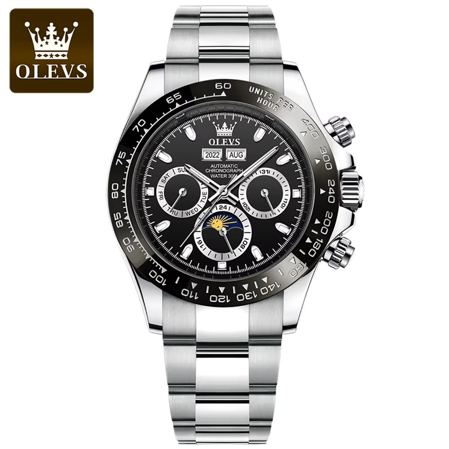 OLEVS Armbanduhr Automatik, Edelstahl, Silber, Herren - Bild 6