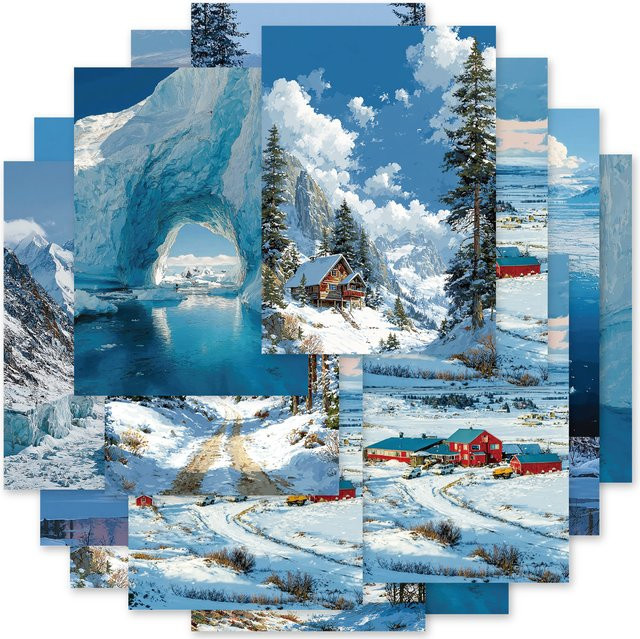 Etori Life Snowy Ice Fields Winter-Schneelandschaft Dekoration aus Papier in Weiß - Bild 1