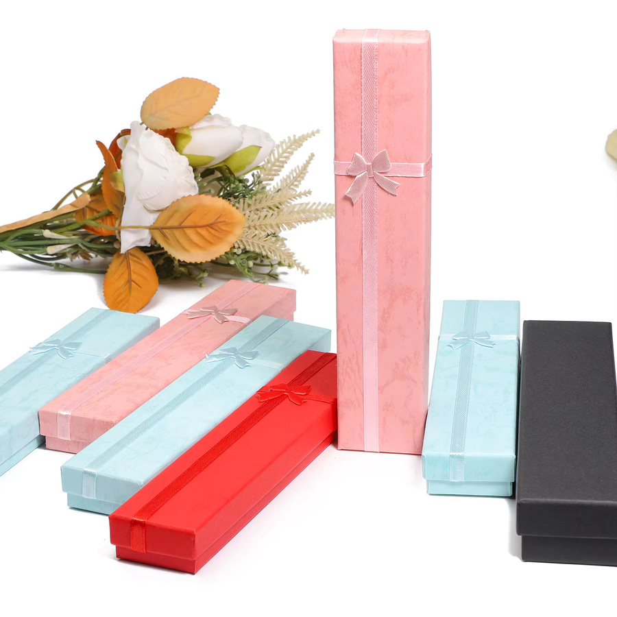 12er Set JILKOL Schmuckboxen mit Schleife in Pink aus Papier zur Aufbewahrung von Ohrringen, Halsketten und Schmuck - Bild 2