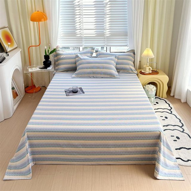Grün Kariertes Bettlaken aus Rohbaumwolle für Doppelbetten, Queen- und King-Size, B/B: 200 x 230 cm - Bild 1