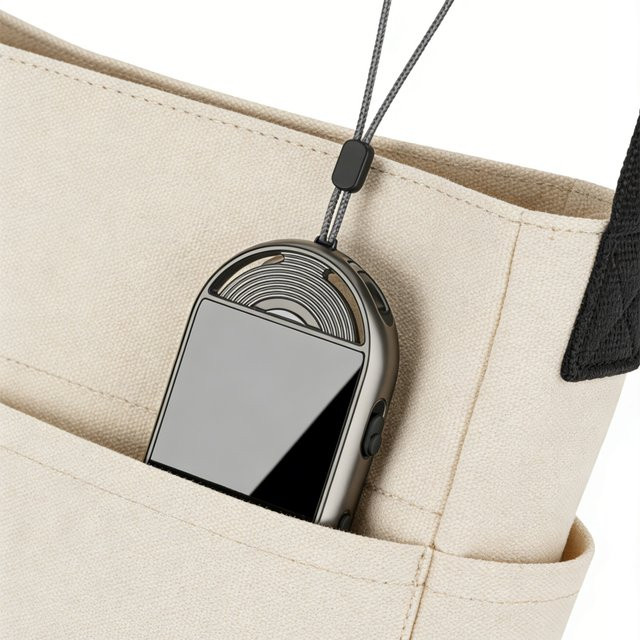Famue Mini-Schlüsselanhänger-Sprachrekorder in Schwarz mit sprachaktivierter Aufnahme, 360-Grad-Raumaufnahme und 1536 Kbps hochauflösender Audioqualität - Bild 1