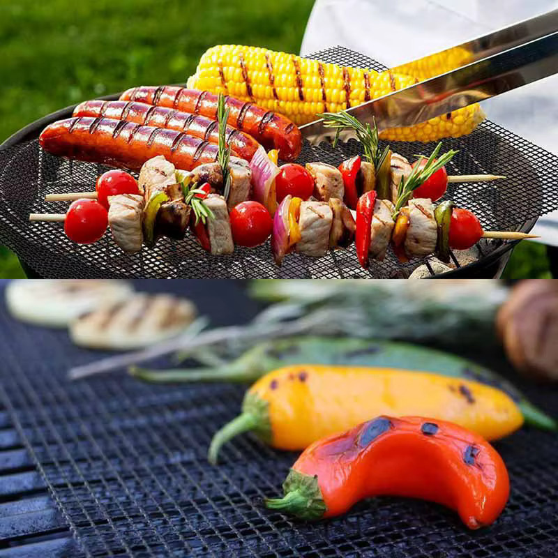3er-Set Venlohome BBQ Grill Mesh Matten aus Drahtgeflecht, schwarz, Durchmesser: 40 cm - Bild 6