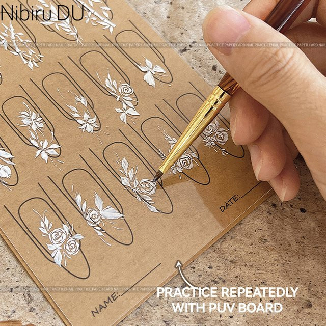 Nibiru DU Nail Art Praxis Papier Vorlage, 12/8/4 Pcs - Bild 1