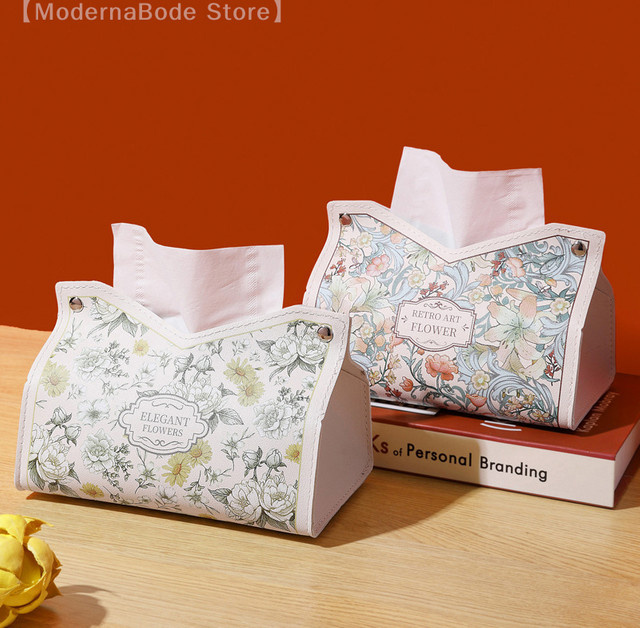 Luxuriöse Taschentuchbox aus Leder in Multicolour für Wohnzimmer, Schlafzimmer und Auto - Bild 1