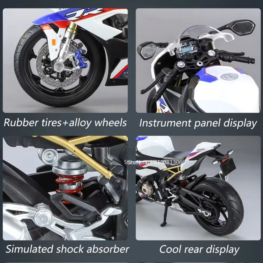 MAKEDA S1000 R1250 GS Motorräder, Spielzeugautos, Maßstab 1:9, Metall, Gummi - Bild 4