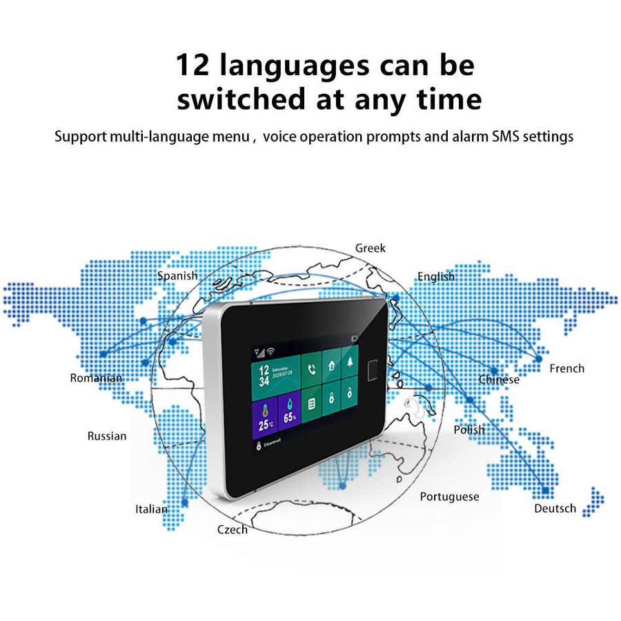 Neoglint 4G WiFi TY Drahtloses Hausalarmsystem mit 4,3-Zoll-Voll-Touchscreen-Alarmpanel und Fingerabdruck EU Version - Bild 3