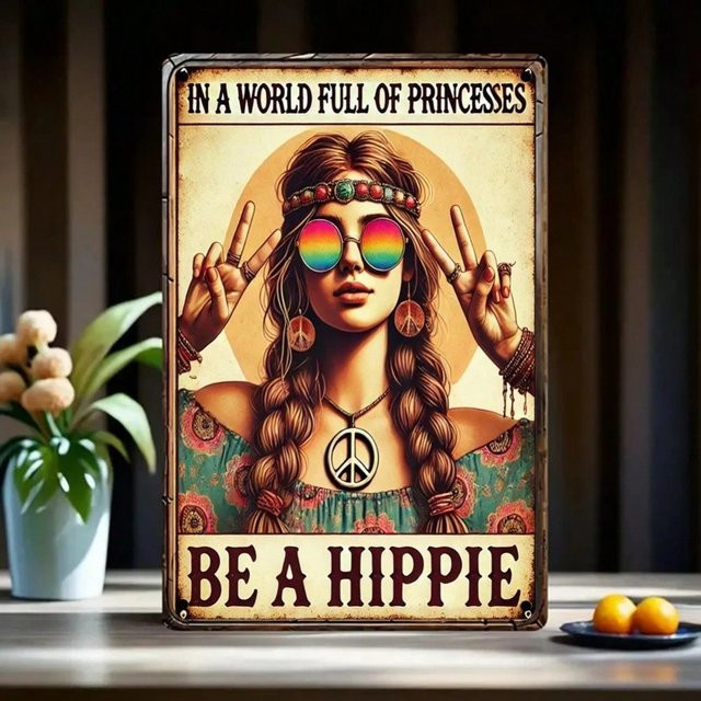 CIFBUY BOHO Vintage Metall-Wandkunstschild in Multicolour, abstraktes Eisen-Wandbild für drinnen und draußen - Bild 1