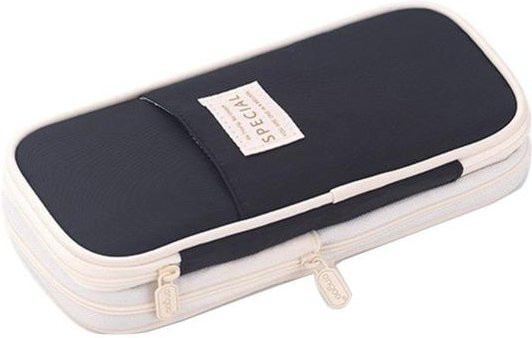 Walk Vogue Stiftetasche aus Canvas in Schwarz mit großem Fassungsvermögen und Reißverschluss - Bild 1