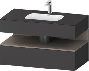 Duravit Einbauwaschtisch-Möbel-Set Qatego in Anthrazit, B/T/H: 100 x 55 x 60 cm - Bild 1