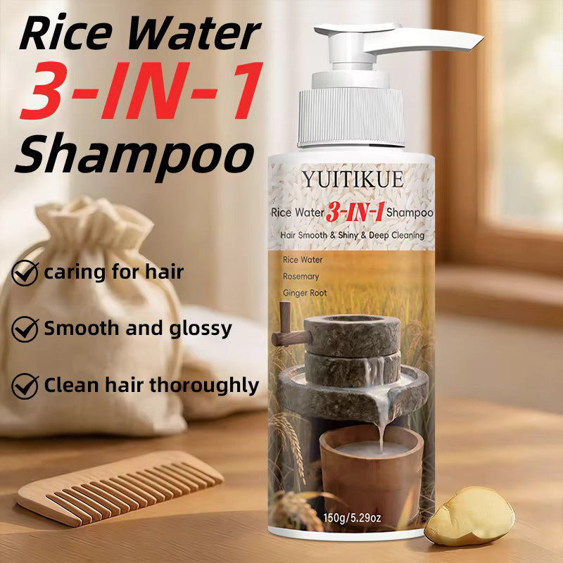 YUITIKUE Reiswasser 3-in-1 Shampoo mit Rosmarin & Ingwerwurzel, 150g - Bild 5