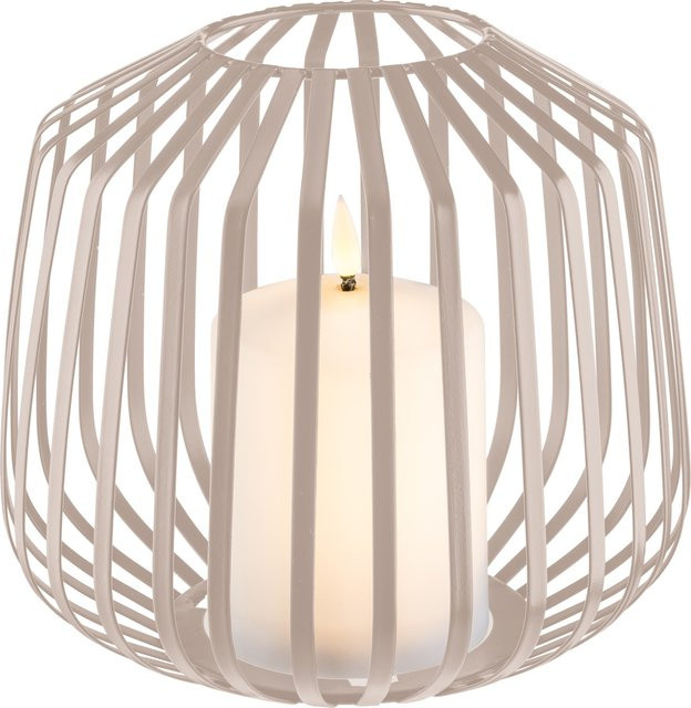 LIVARNO LED-Kerze im Metallkorb, Beige, mit Timer und Flackereffekt - Bild 1