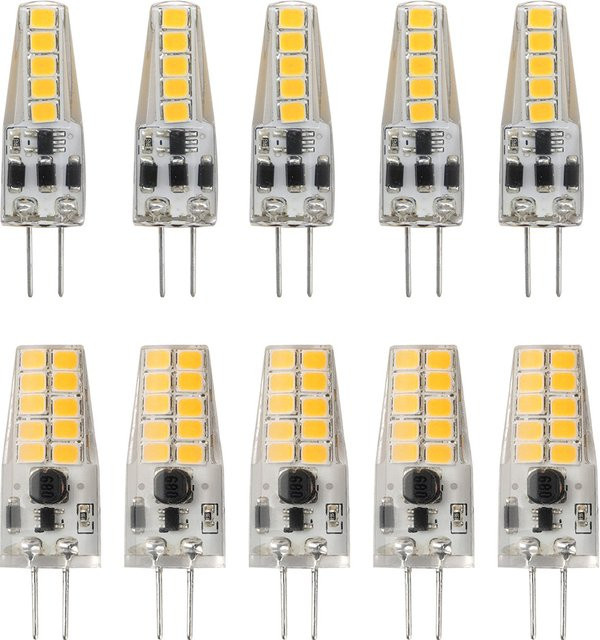 2er Set Gatetop Mini LED-Glühbirnen G4 Kristall-Lampen, 12V, warmweißes Licht, flimmerfrei, transparent - Bild 1