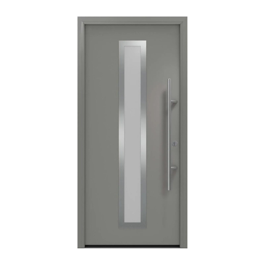 EcoStar Haustür Isopro Secur IPS 700S in Graualuminium mit Glaseinsatz, RC2, DIN Rechts, B: 110 cm, H: 210 cm - Bild 2