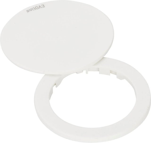 Evoline One Abdeckring mit Drehdeckel für Einbausteckdose aus Kunststoff in Weiß, Durchmesser: 59 mm - Bild 1