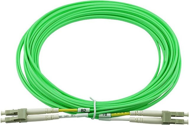 BlueOptics Duplex LWL Patchkabel LC-UPC/LC-UPC Multimode OM5 G50/125µm beige/limettengrün 20 Meter - Bild 1